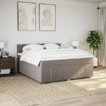 Giroletto a Molle con Materasso Tortora 180x200 cm in Tessuto