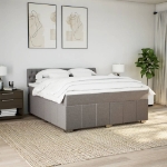 Giroletto a Molle con Materasso Tortora 180x200 cm in Tessuto
