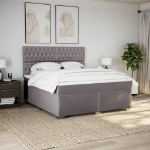 Giroletto a Molle con Materasso Tortora 180x200 cm in Tessuto