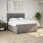 Giroletto a Molle con Materasso Tortora 180x200 cm in Tessuto