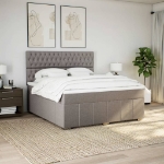 Giroletto a Molle con Materasso Tortora 180x200 cm in Tessuto