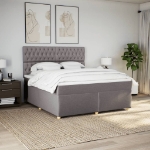 Giroletto a Molle con Materasso Tortora 180x200 cm in Tessuto