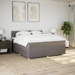 Giroletto a Molle con Materasso Tortora 180x200 cm in Tessuto