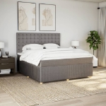 Giroletto a Molle con Materasso Tortora 180x200 cm in Tessuto