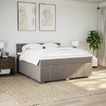 Giroletto a Molle con Materasso Tortora 180x200 cm in Tessuto