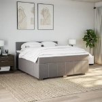 Giroletto a Molle con Materasso Tortora 180x200 cm in Tessuto