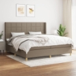 Giroletto a Molle con Materasso Tortora 200x200 cm in Tessuto