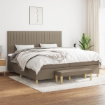 Giroletto a Molle con Materasso Tortora 200x200 cm in Tessuto