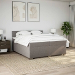 Giroletto a Molle con Materasso Tortora 200x200 cm in Tessuto