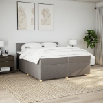 Giroletto a Molle con Materasso Tortora 200x200 cm in Tessuto
