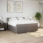 Giroletto a Molle con Materasso Tortora 200x200 cm in Tessuto