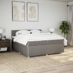 Giroletto a Molle con Materasso Tortora 200x200 cm in Tessuto