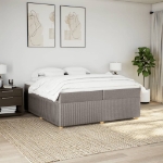 Giroletto a Molle con Materasso Tortora 200x200 cm in Tessuto