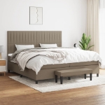 Giroletto a Molle con Materasso Tortora 200x200 cm in Tessuto