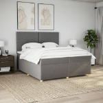 Giroletto a Molle con Materasso Tortora 200x200 cm in Tessuto
