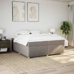 Giroletto a Molle con Materasso Tortora 200x200 cm in Tessuto
