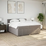 Giroletto a Molle con Materasso Tortora 200x200 cm in Tessuto