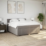 Giroletto a Molle con Materasso Tortora 200x200 cm in Tessuto