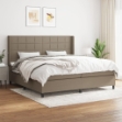 Giroletto a Molle con Materasso Tortora 200x200 cm in Tessuto