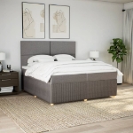 Giroletto a Molle con Materasso Tortora 200x200 cm in Tessuto