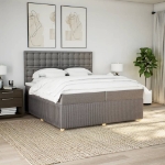 Giroletto a Molle con Materasso Tortora 200x200 cm in Tessuto