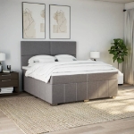 Giroletto a Molle con Materasso Tortora 200x200 cm in Tessuto