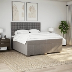 Giroletto a Molle con Materasso Tortora 200x200 cm in Tessuto