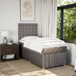 Giroletto a Molle con Materasso Tortora 90x190 cm in Tessuto