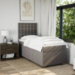 Giroletto a Molle con Materasso Tortora 90x190 cm in Tessuto