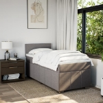 Giroletto a Molle con Materasso Tortora 90x190 cm in Tessuto