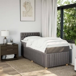 Giroletto a Molle con Materasso Tortora 90x190 cm in Tessuto