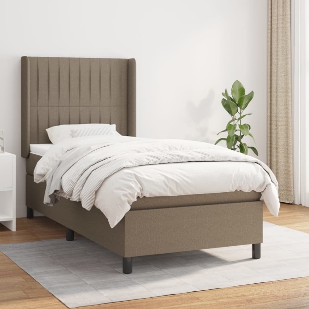 Giroletto a Molle con Materasso Tortora 90x190 cm in Tessuto