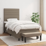 Giroletto a Molle con Materasso Tortora 90x190 cm in Tessuto