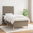 Giroletto a Molle con Materasso Tortora 90x190 cm in Tessuto