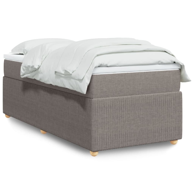 Giroletto a Molle con Materasso Tortora 90x190 cm in Tessuto