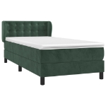 Giroletto a Molle con Materasso Verde Scuro 100x200 cm Velluto