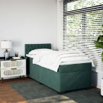 Giroletto a Molle con Materasso Verde Scuro 100x200 cm Velluto