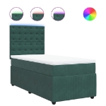 Giroletto a Molle con Materasso Verde Scuro 100x200 cm Velluto