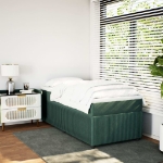 Giroletto a Molle con Materasso Verde Scuro 100x200 cm Velluto