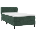 Giroletto a Molle con Materasso Verde Scuro 100x200 cm Velluto