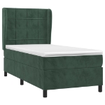 Giroletto a Molle con Materasso Verde Scuro 100x200 cm Velluto