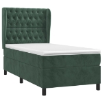 Giroletto a Molle con Materasso Verde Scuro 100x200 cm Velluto