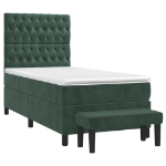 Giroletto a Molle con Materasso Verde Scuro 100x200 cm Velluto