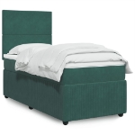Giroletto a Molle con Materasso Verde Scuro 100x200 cm Velluto