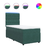 Giroletto a Molle con Materasso Verde Scuro 100x200 cm Velluto