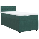 Giroletto a Molle con Materasso Verde Scuro 100x200 cm Velluto