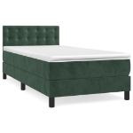 Giroletto a Molle con Materasso Verde Scuro 100x200 cm Velluto