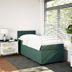 Giroletto a Molle con Materasso Verde Scuro 100x200 cm Velluto