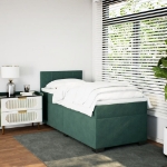 Giroletto a Molle con Materasso Verde Scuro 100x200 cm Velluto