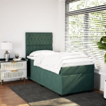 Giroletto a Molle con Materasso Verde Scuro 100x200 cm Velluto